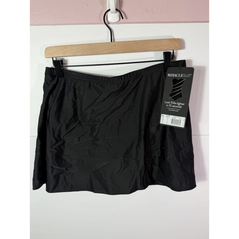 Miraclesuit Black Skirted Swim Bottom Skirted Pant Womens Size 16 NWT